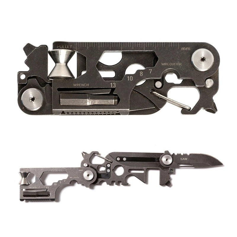 30-in-1 Folding Outdoor Survival Multi-Tool - black