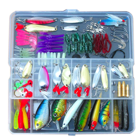 132-Piece Fishing Lure Kit with Tackle Box - default